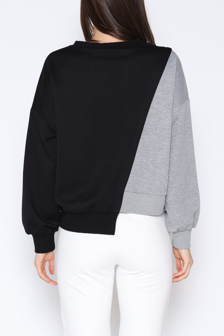 Color-Block Ribbon Sweatshirt