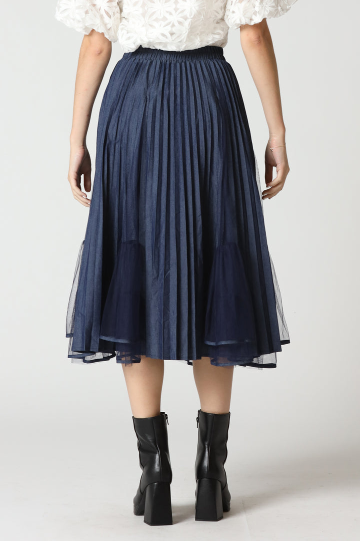 Denim Dream Pleated Skirt