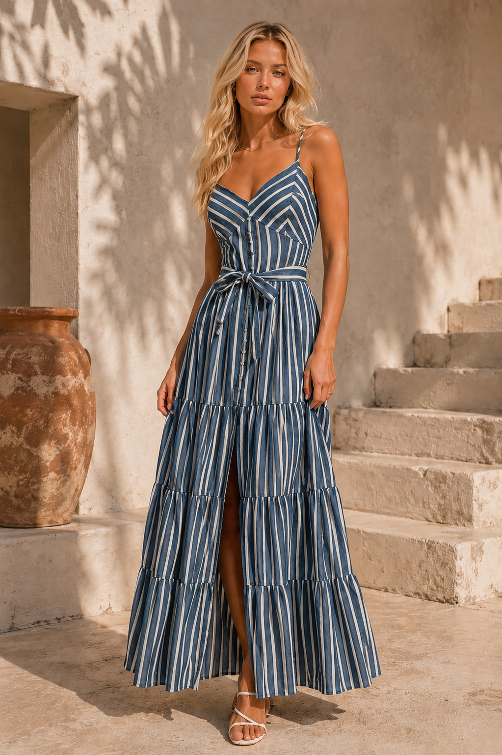 indigo maxi dress Tide TRADE_BRIDESMAID a subtle waist tie Cecilie Bahnsen BETH Dress US Child Size:Child-13