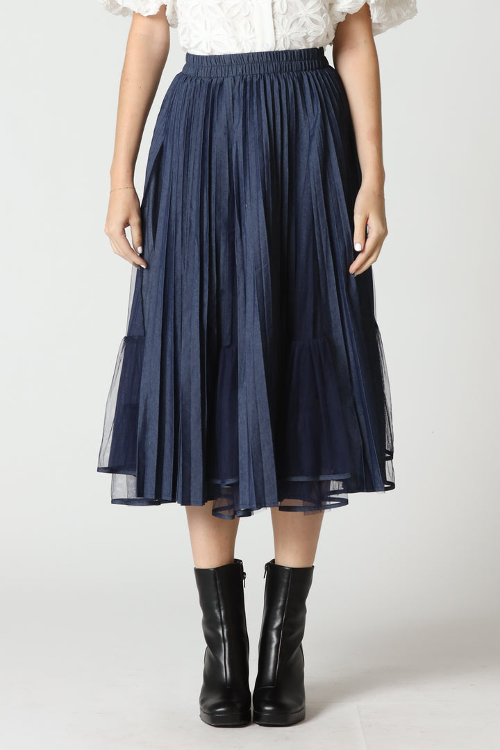 Denim Dream Pleated Skirt