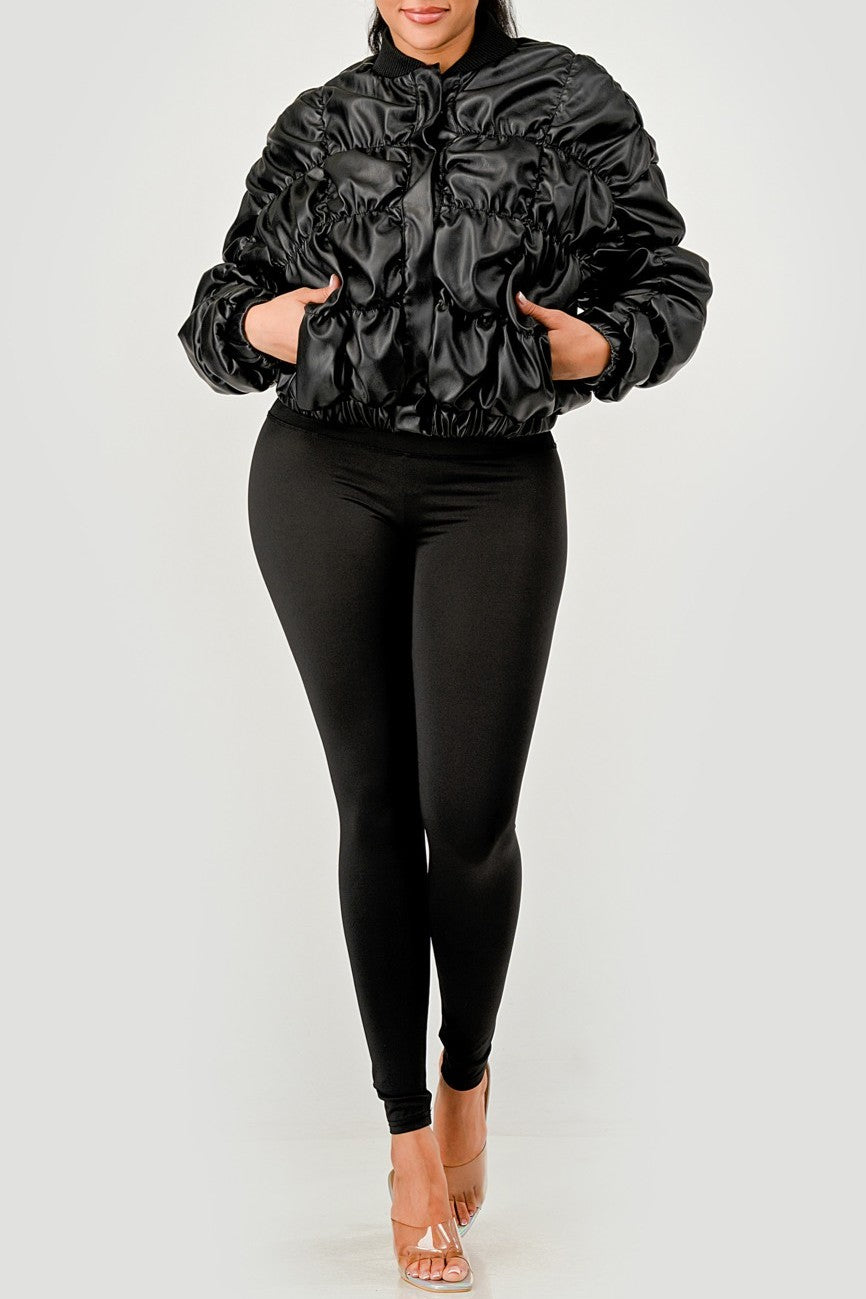 Midnight Crush Ruched Puffer