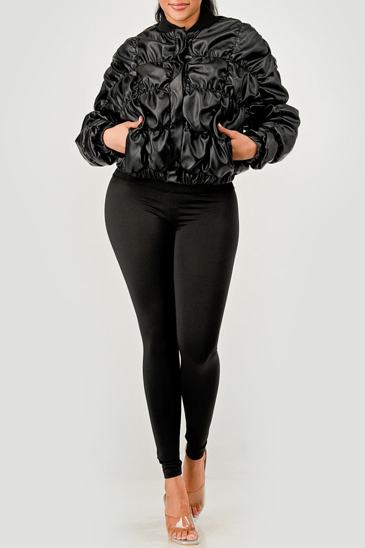 Midnight Crush Ruched Puffer