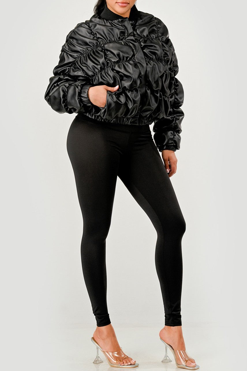 Midnight Crush Ruched Puffer