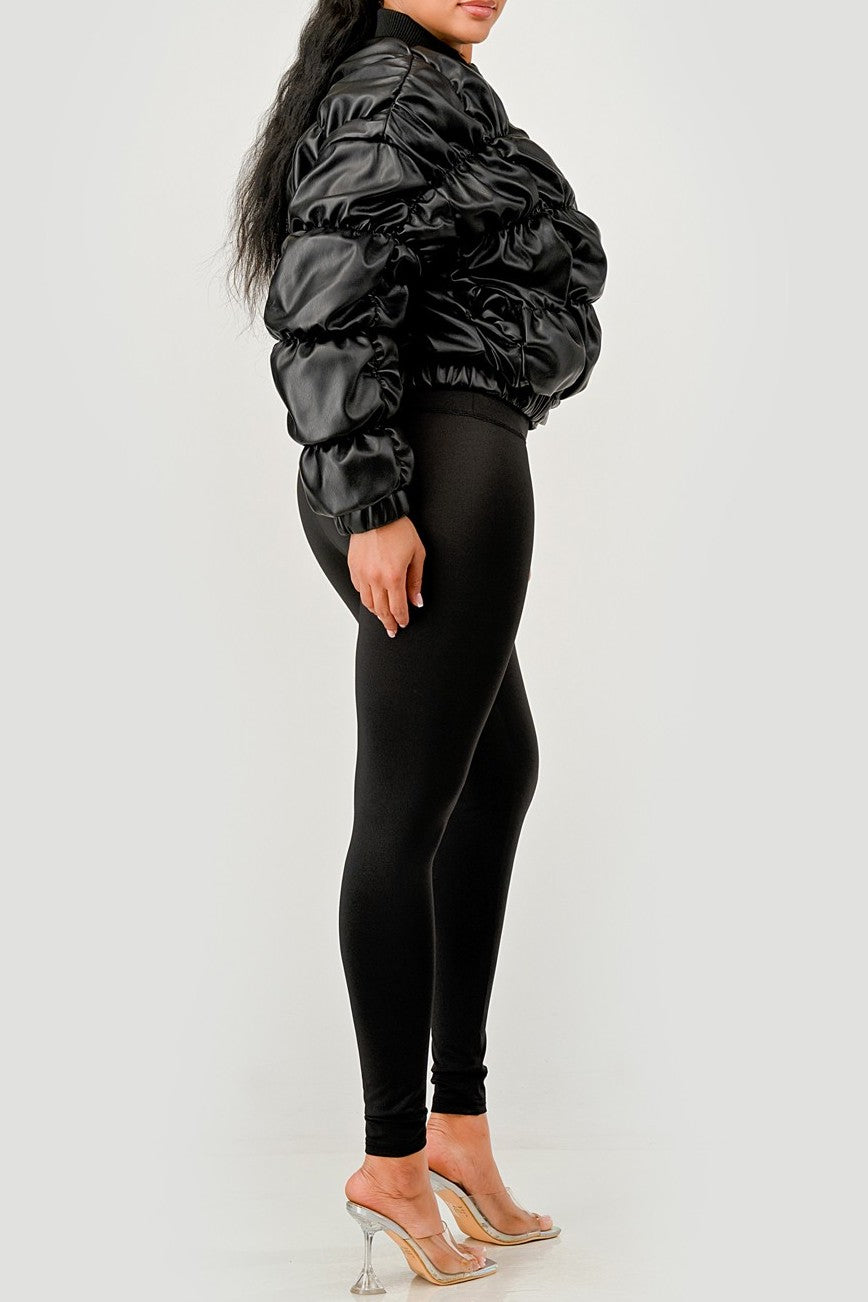 Midnight Crush Ruched Puffer