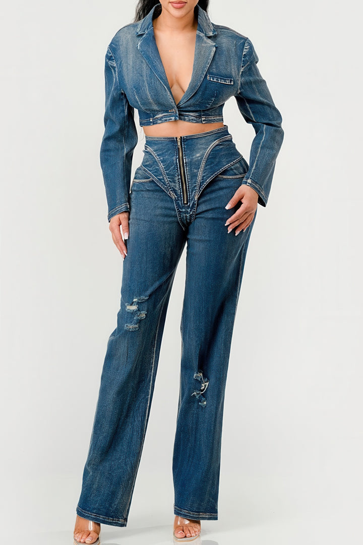 Urban Stitch Denim Set