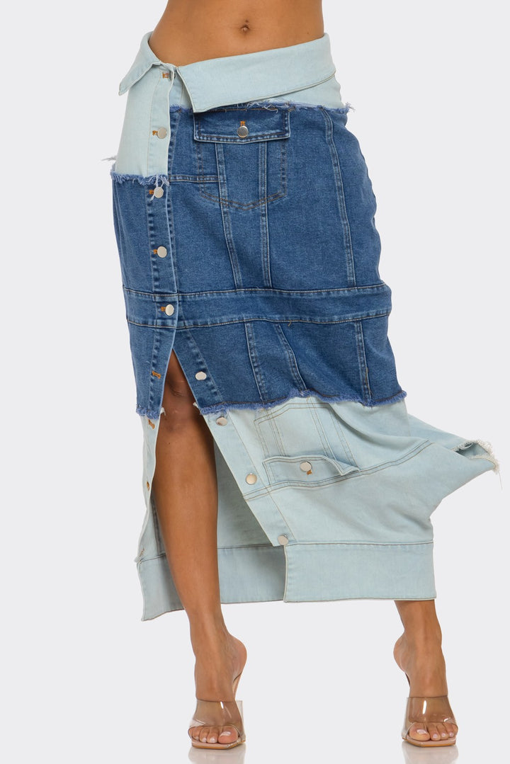 Patch It Up Denim Skirt