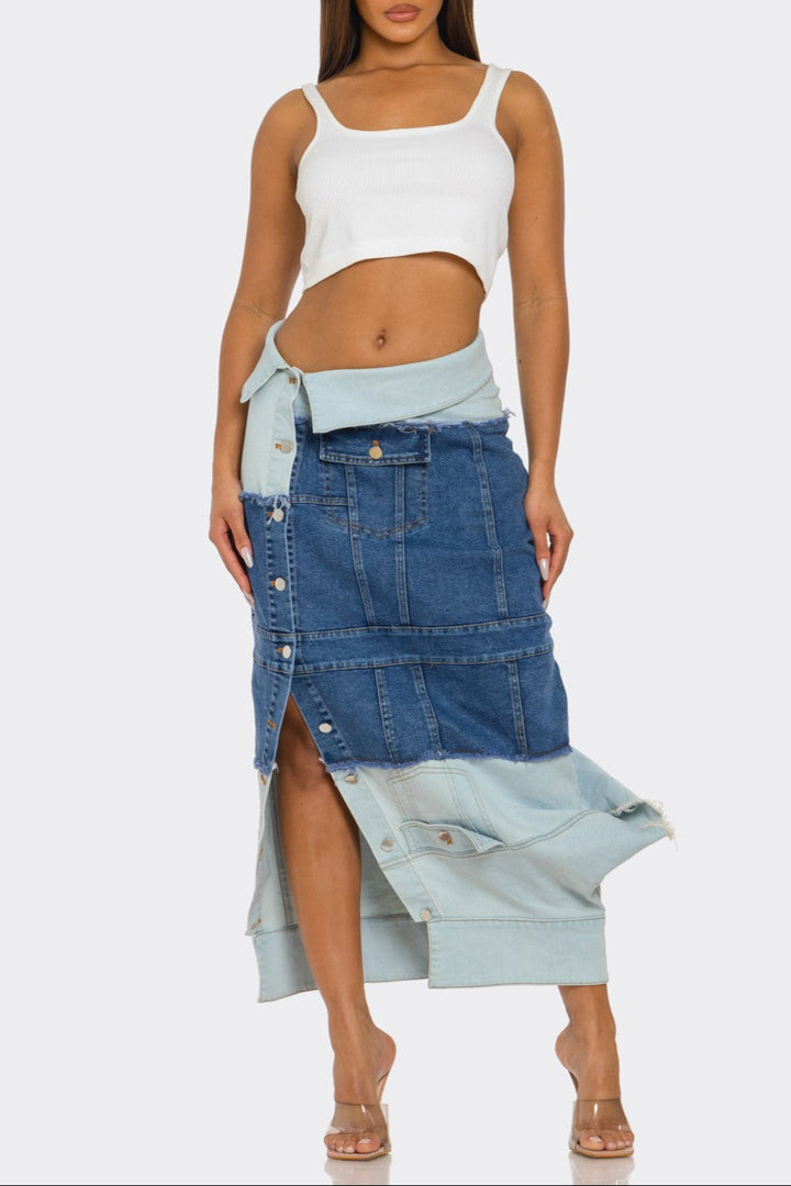 Patch It Up Denim Skirt