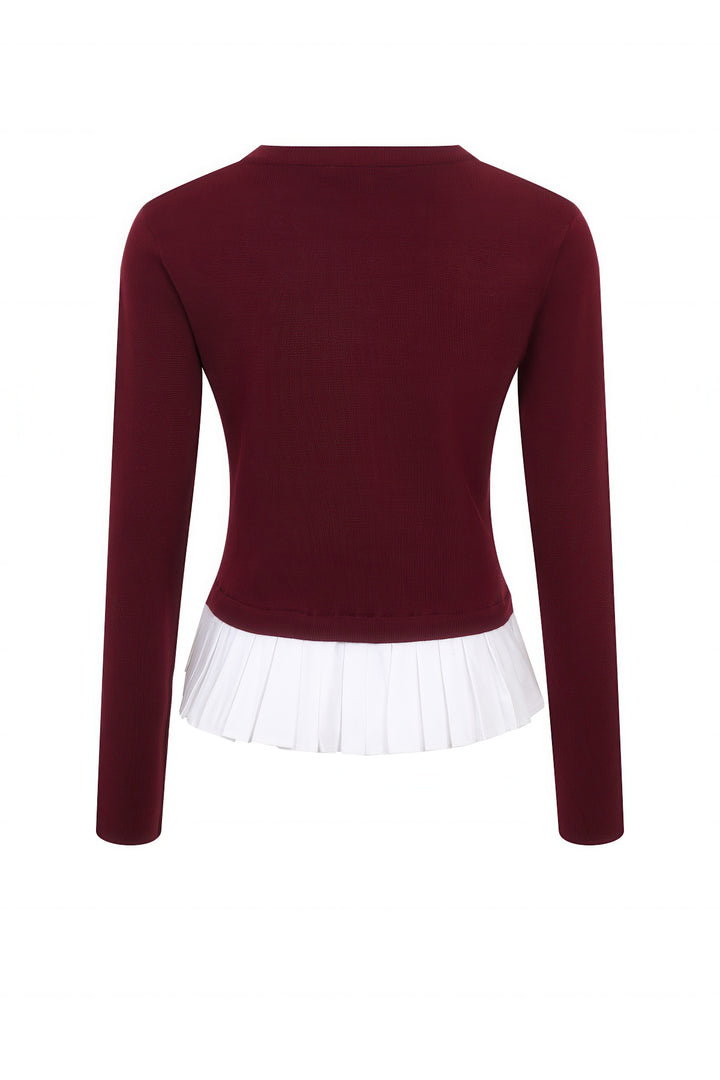 Bordeaux Pleat Top