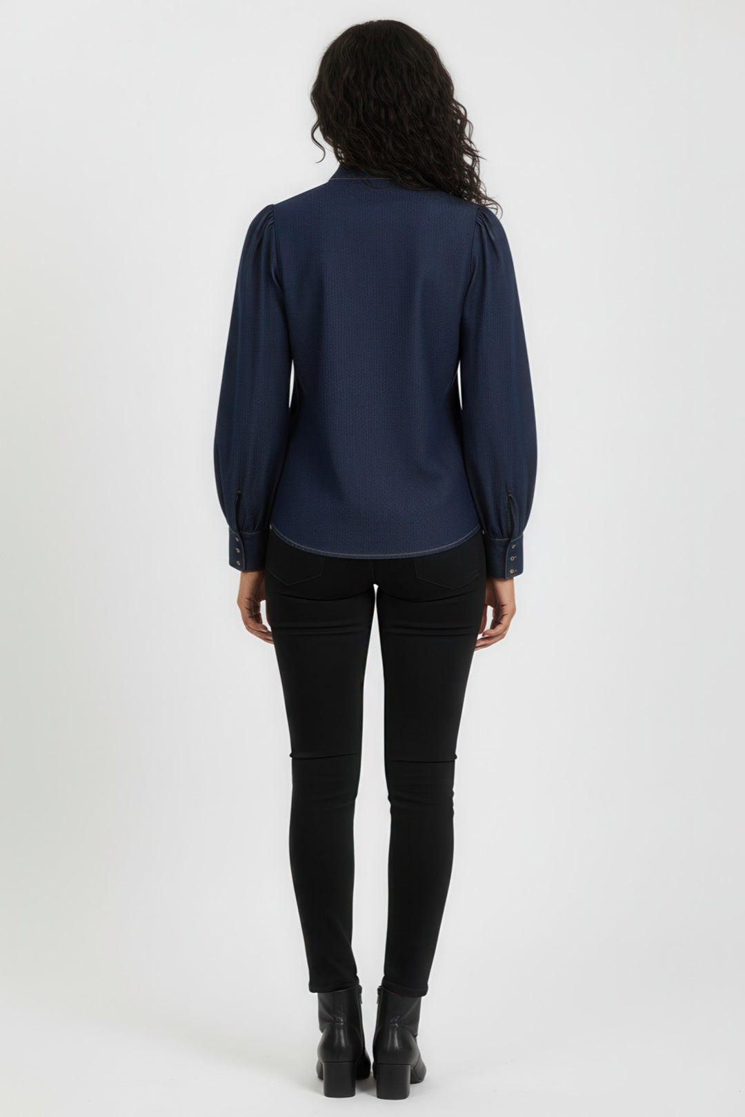 The Signature Tie Denim Blouse