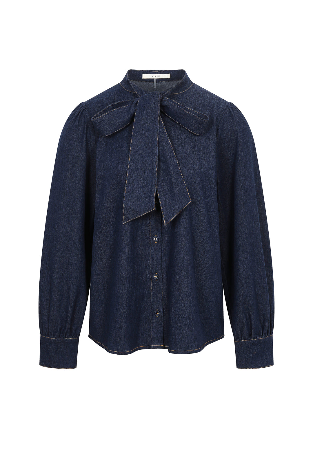 The Signature Tie Denim Blouse