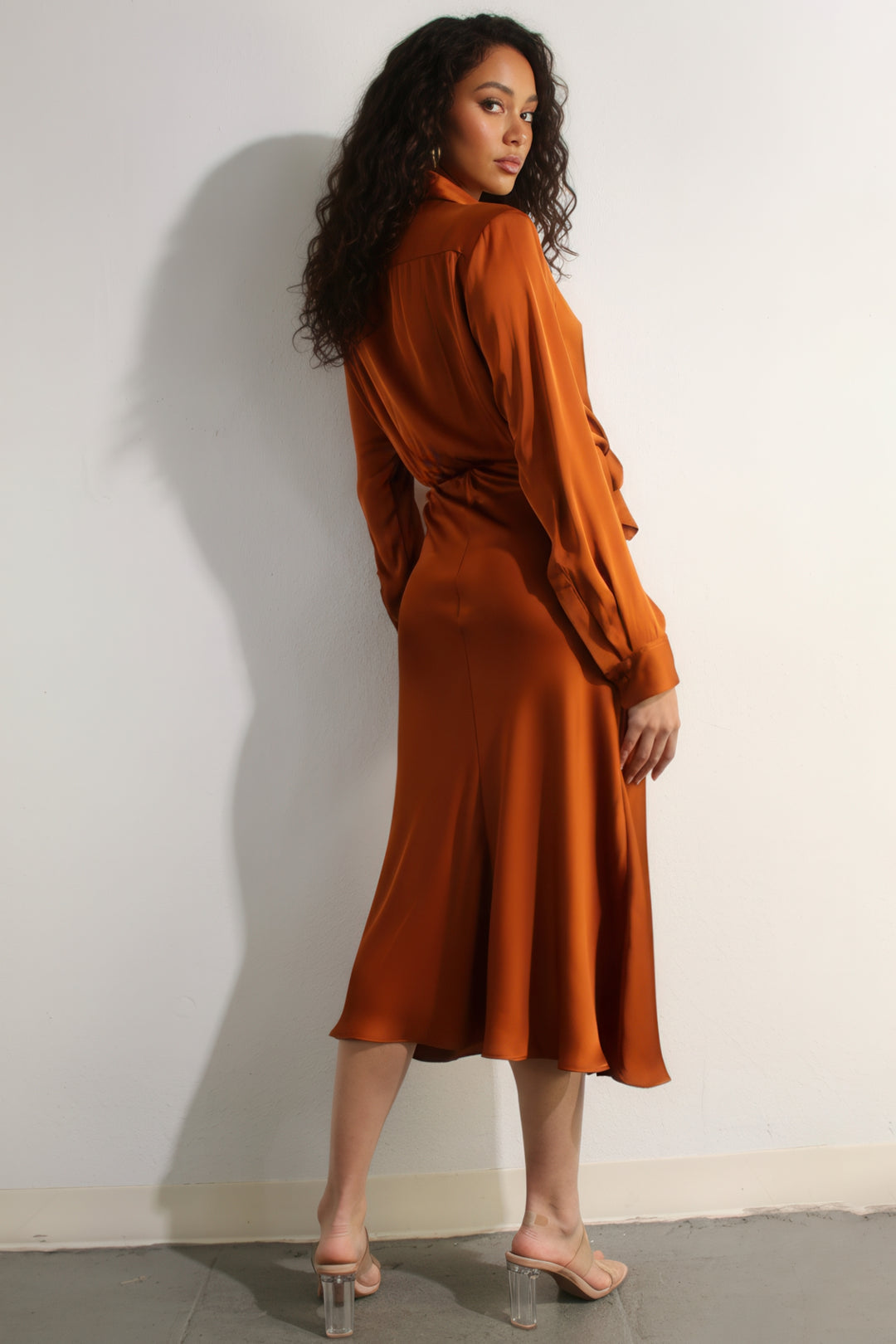 Sunset Glow Satin Dress