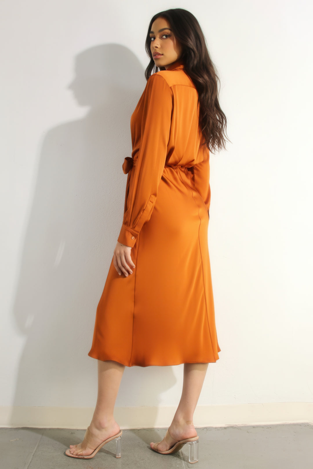 Sunset Glow Satin Dress