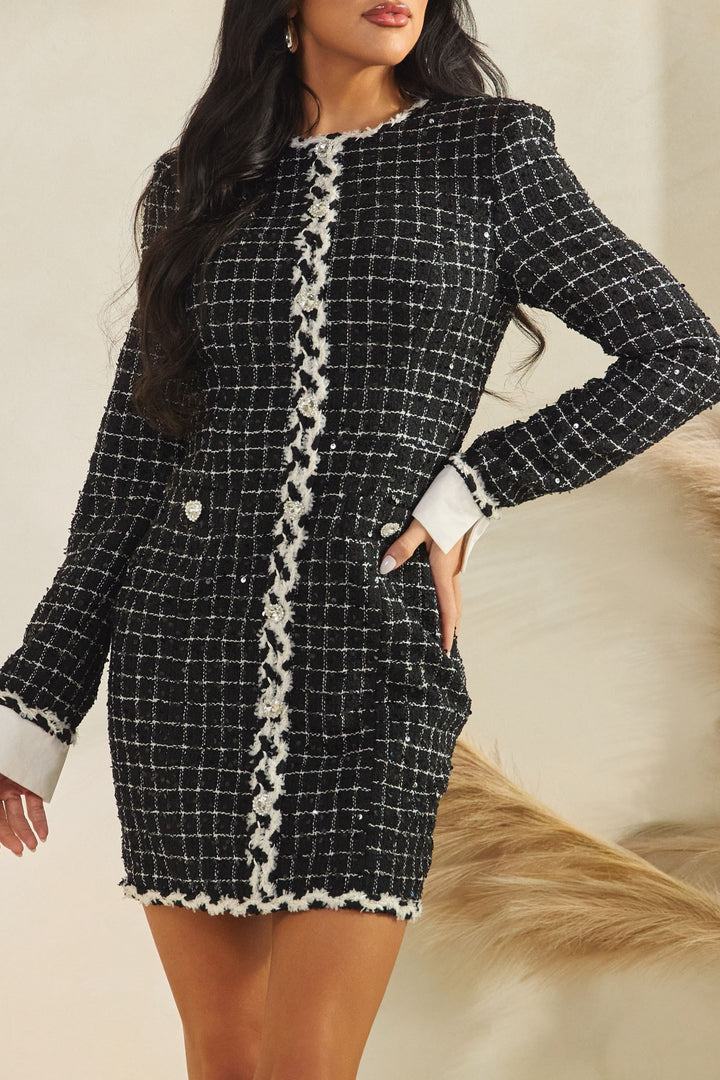 Midnight Manor Tweed Dress